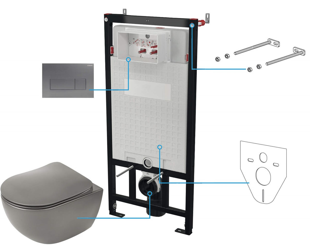 deante Toilet Set 6-in-1 Concealed 1200x520x520 mm CDETDZPW
