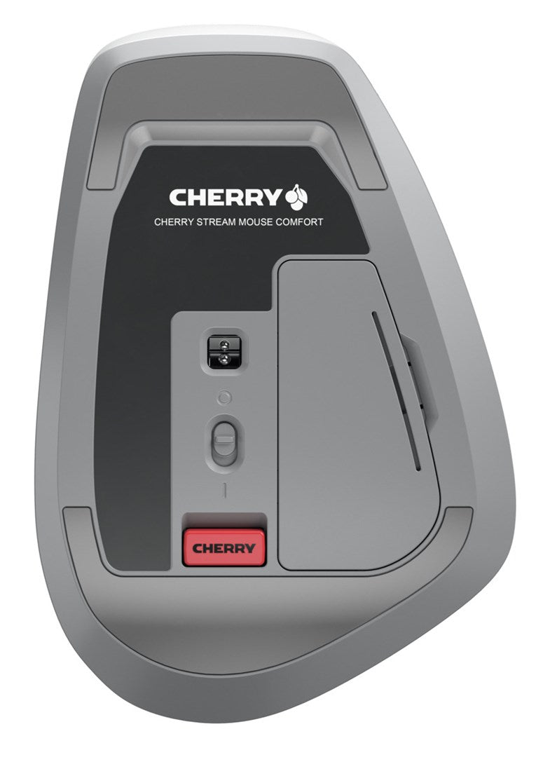 CHERRY STREAM MOUSE COMFORT - Ergonomic Wireless Mouse, 6 Buttons, White/Grey (JW-8550-0)