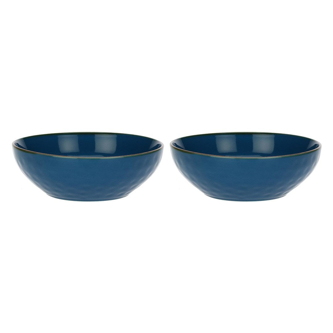 Set of 2 Concerto Blu Avio Salad Bowls - Navy Blue  26 cm