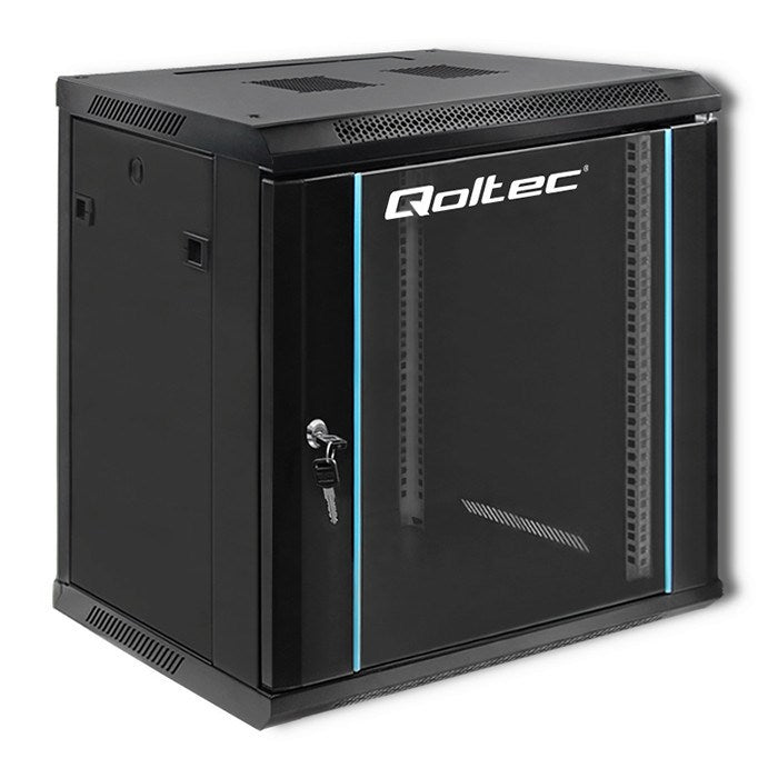 Qoltec 19 RACK Cabinet 12U 600x635x450 Black Hanging
