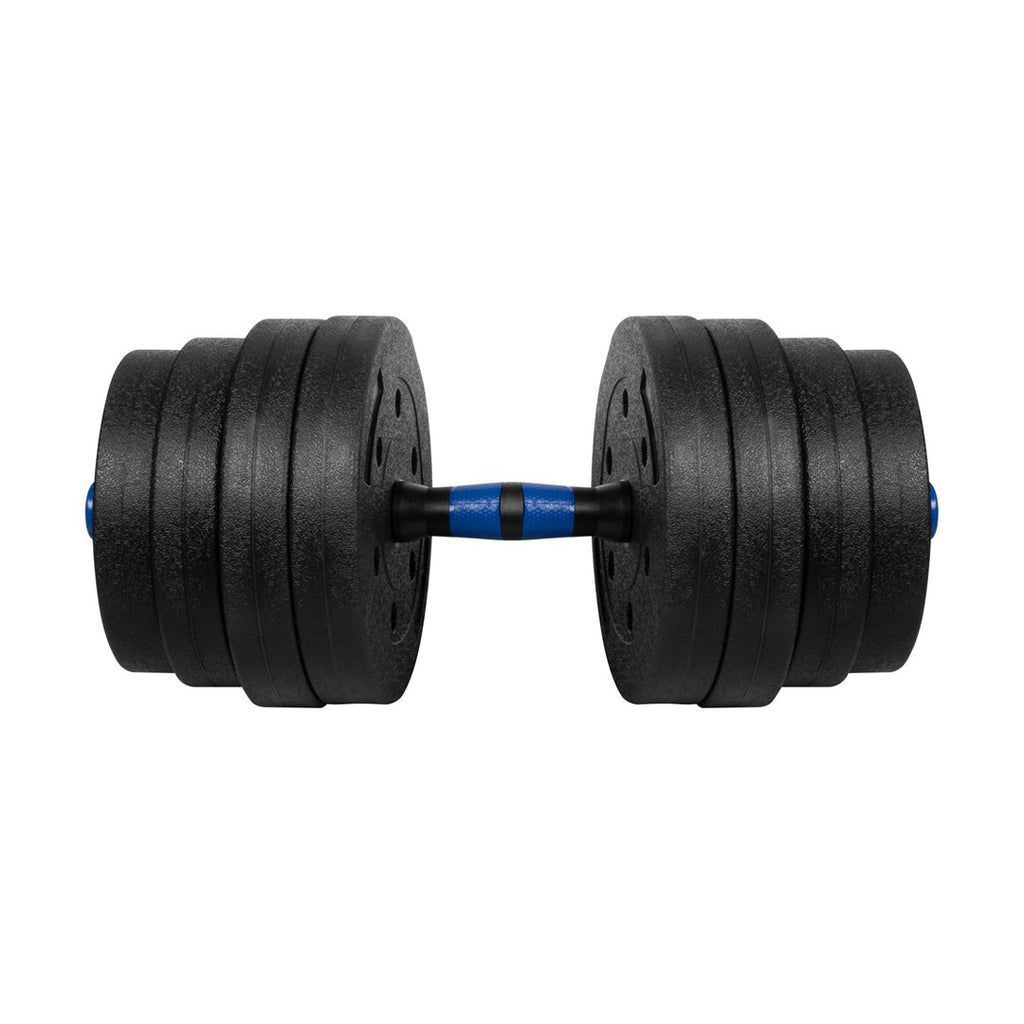REBEL ACTIVE Adjustable Bituminous Dumbbells 2x15 kg with Connector