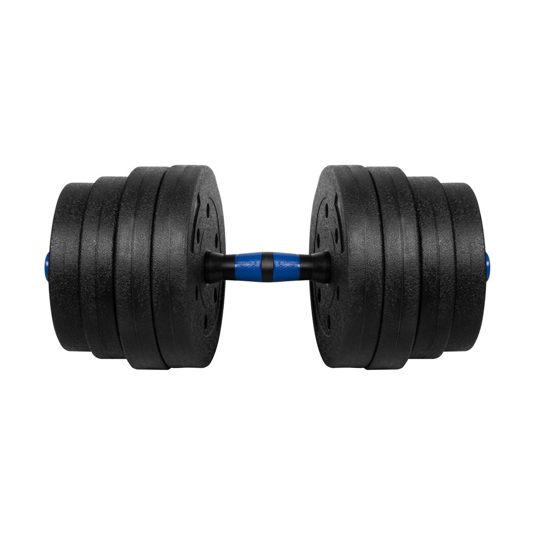 REBEL ACTIVE Adjustable Bituminous Dumbbells 2x15 kg with Connector