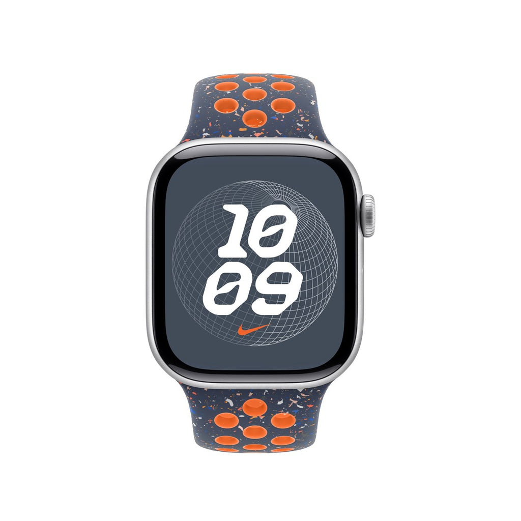 Apple Band for Apple Watch 42 mm, Blue/Orange, Fluoroelastomer, M/L, Model MYJX3ZM/A