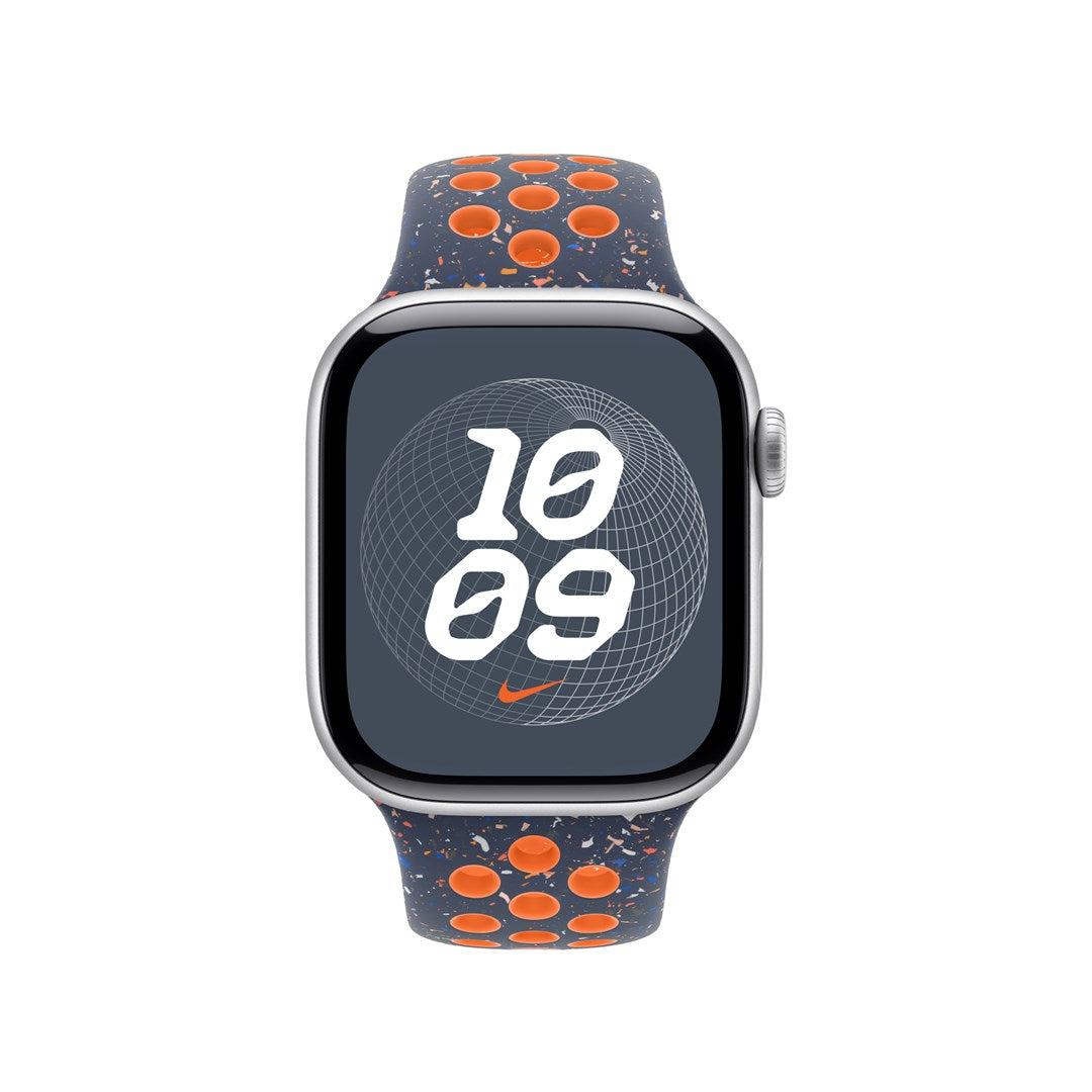 Apple Band for Apple Watch 42 mm, Blue/Orange, Fluoroelastomer, M/L, Model MYJX3ZM/A