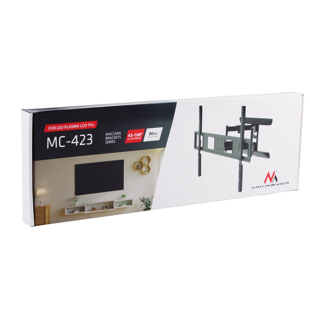 Maclean MC-423 Full Motion Wall TV Bracket 43"-100" 80 kg VESA 800x600