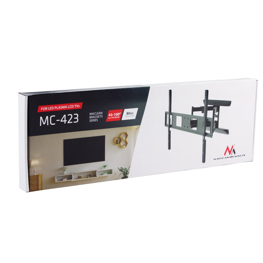 Maclean MC-423 Full Motion Wall TV Bracket 43"-100" 80 kg VESA 800x600
