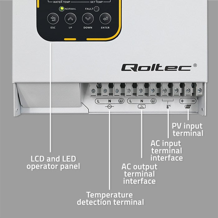 Qoltec ECO Solar Boost Water Heating Inverter MPPT BYPASS LCD 4kW