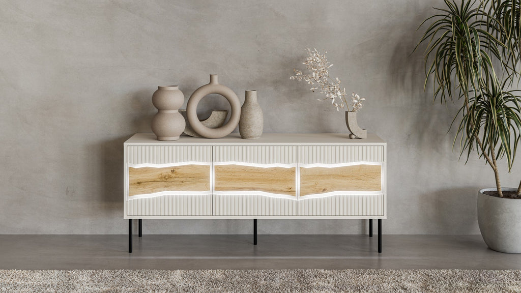 Cama INSERTO 3D TV Cabinet 143.5x40x61.5 Cashmere + LED
