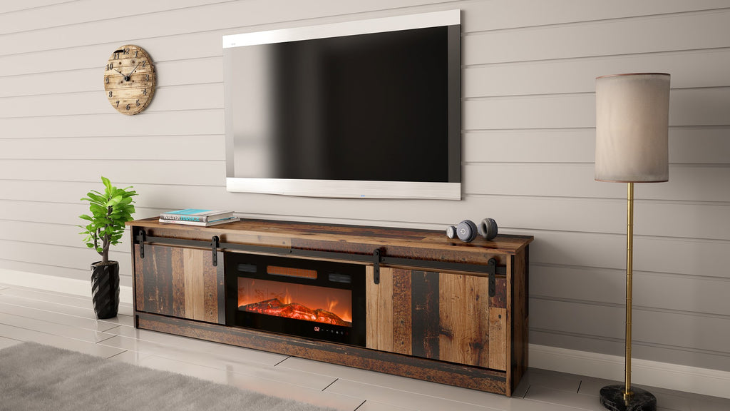 Cama MEBLE Fireplace Cabinet Old Wood 2000x2045x425 GRANERO+KOM OLD