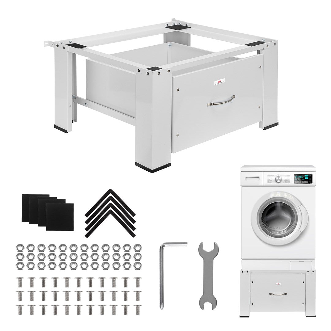 Maclean washer / dryer base with drawer  max load 150kg  white  MC-117 W