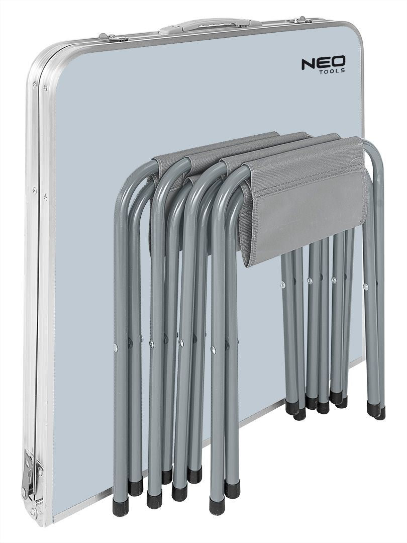 Camping Set Table & 4 Chairs Foldable in Case NEO TOOLS 63-159