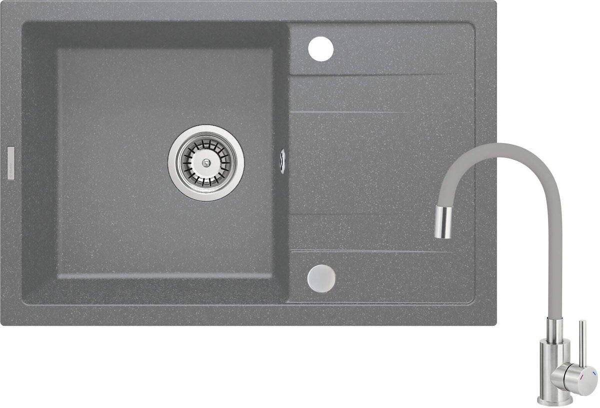Deante Granite Sink 1-Bowl with Faucet and Drainer