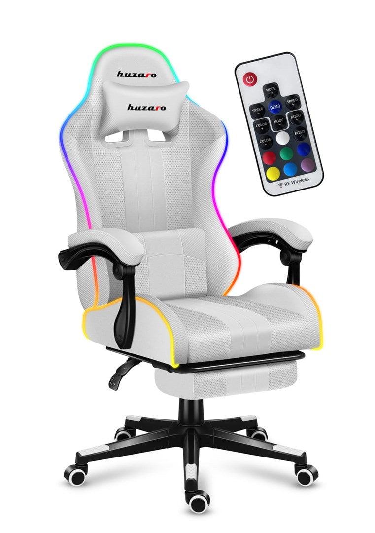 HUZARO FORCE 4.7 RGB White Gaming Chair - Ergonomic Design