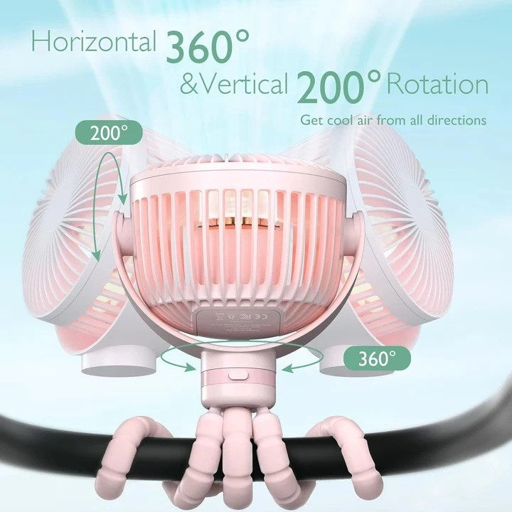 Momcozy portable stroller fan  pink