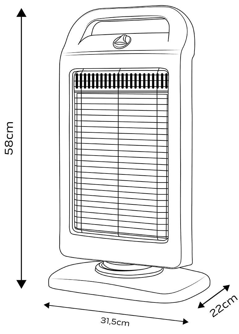Halogen infrared heater 400/800/1200W