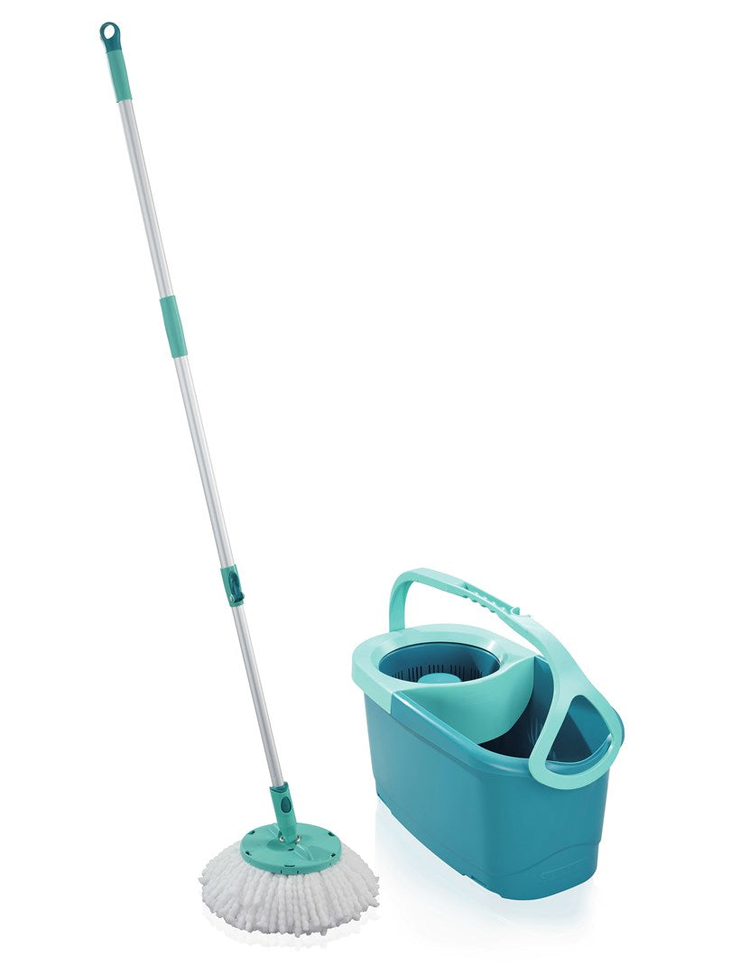 LEIFHEIT Mop & Bucket Set with 12 L Container - Grey/Turquoise - Model 4006501554130