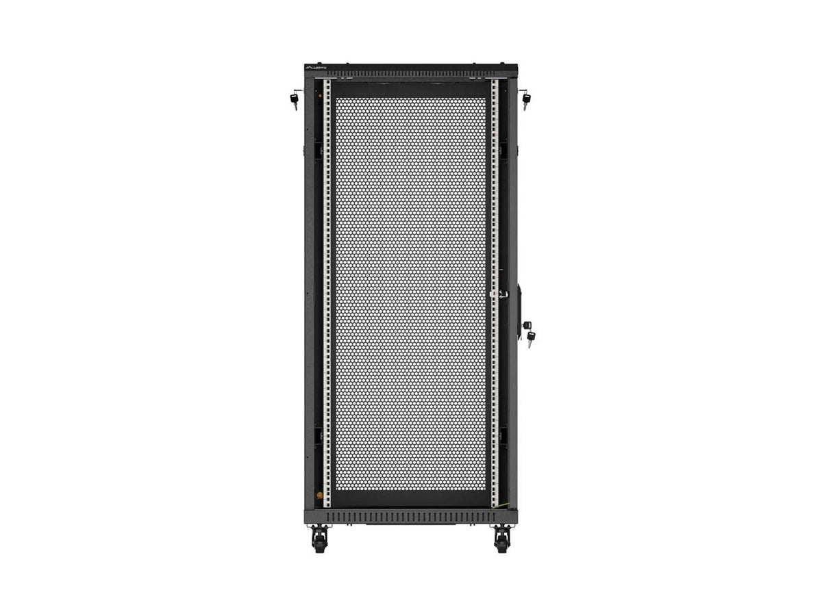 Lanberg Floor Standing Rack Cabinet 27U Black FF01-6027-23B - 800 kg Capacity, Perforated Door, Key Lock