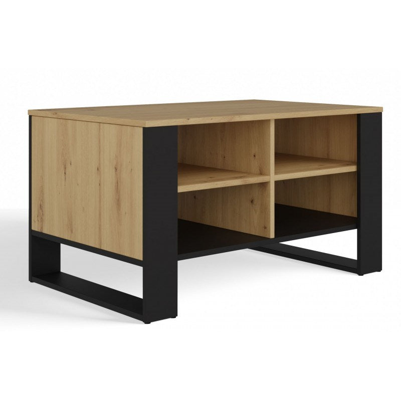 MODERN 4P Coffee Table Artisan Oak/Black with Black Legs - Model: MODERN 4P