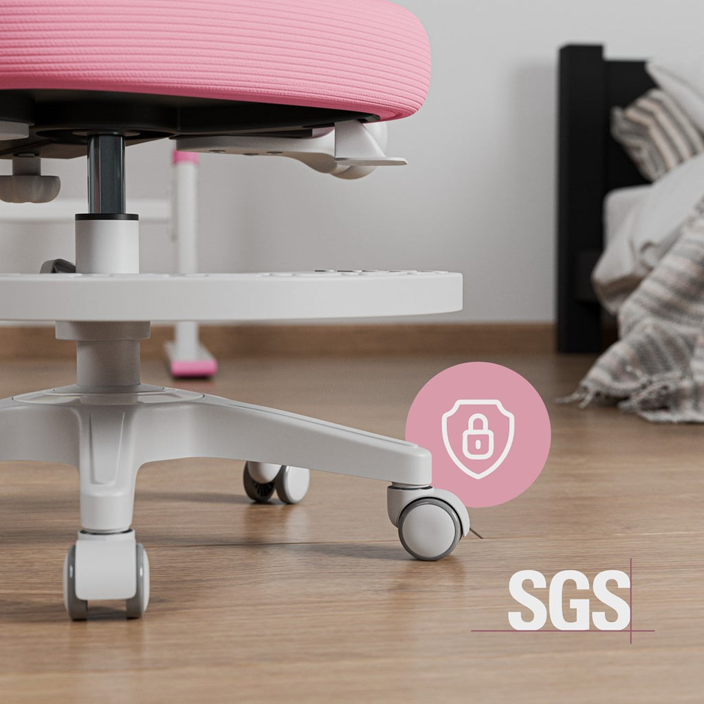 Junior 5.0 Pink Swivel Chair - Adjustable Height 42-52 cm - Ergonomic Design
