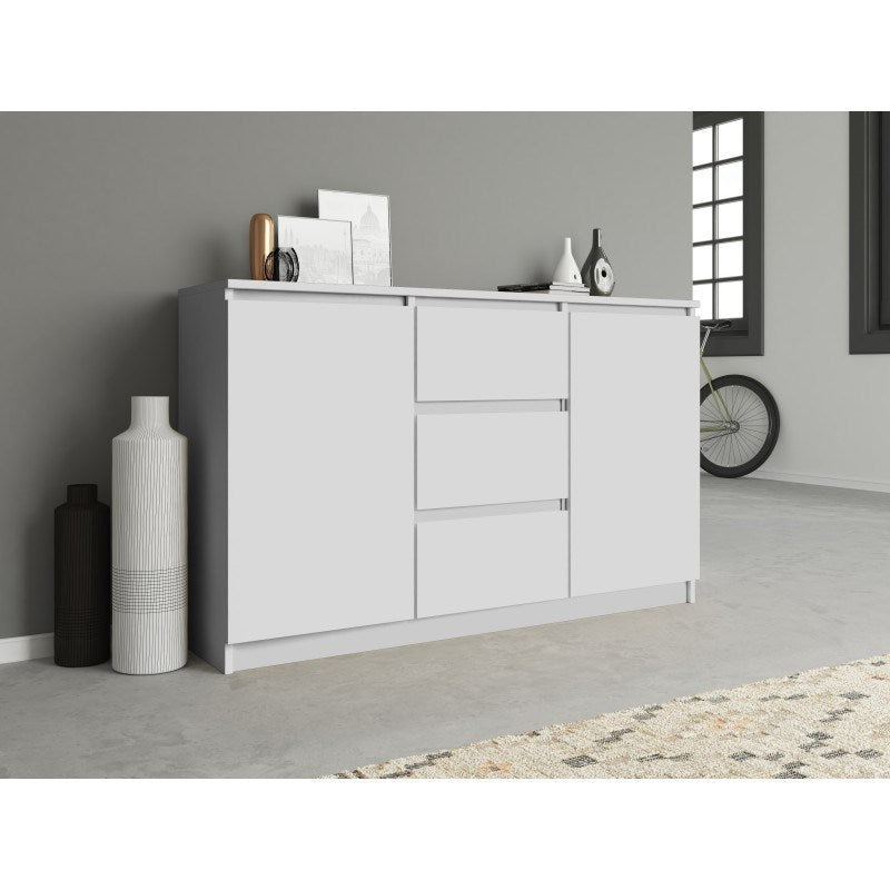 Topeshop Chest of Drawers 2D3S White 2 Doors 3 Drawers