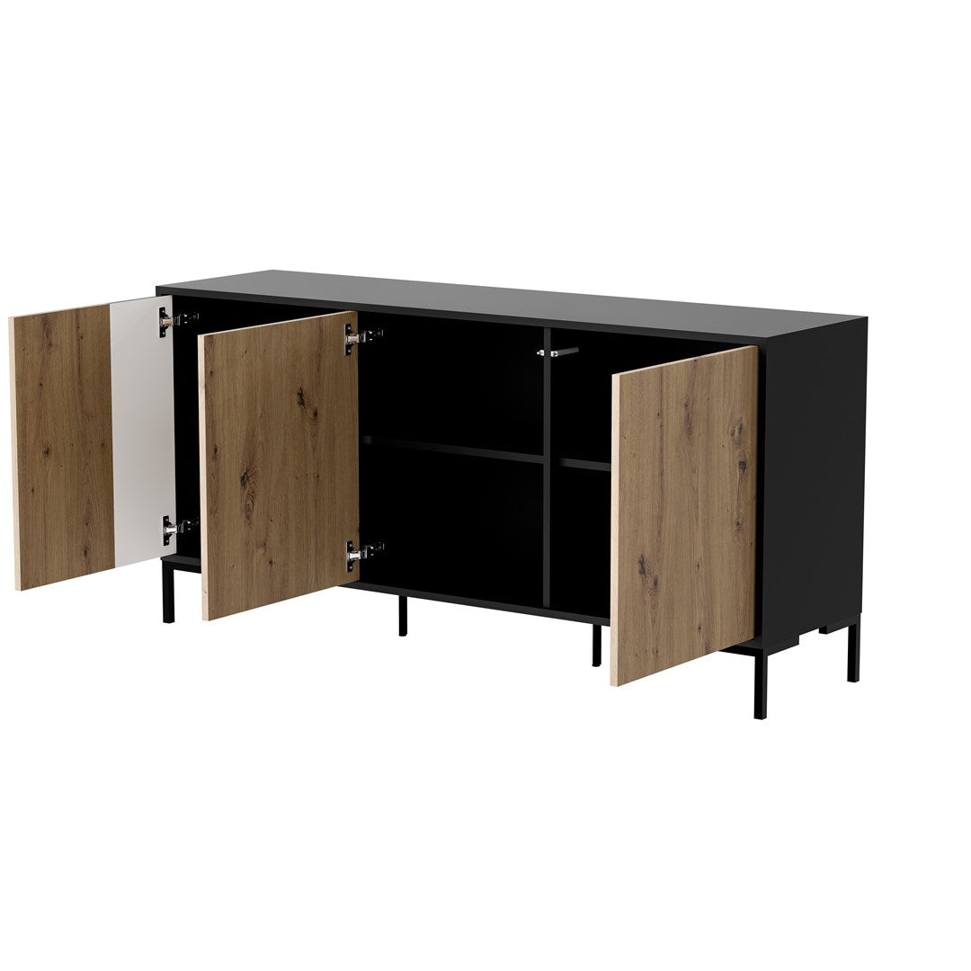 Cama MERCI Chest of Drawers 151 x 40 x 74 cm Black/Artisan Oak