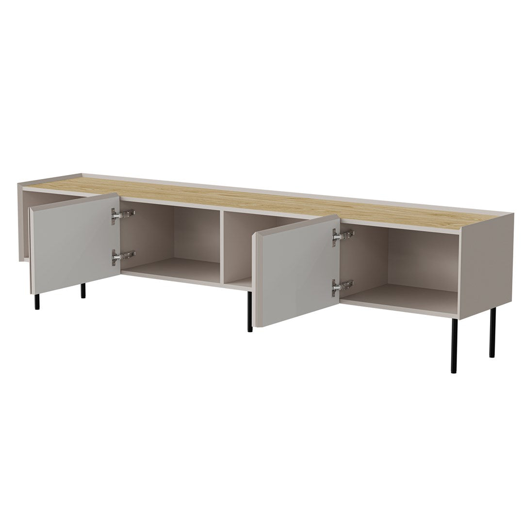 Cama FELLINI TV Cabinet 200x40x52 Cashmere + Oiled Oak Top