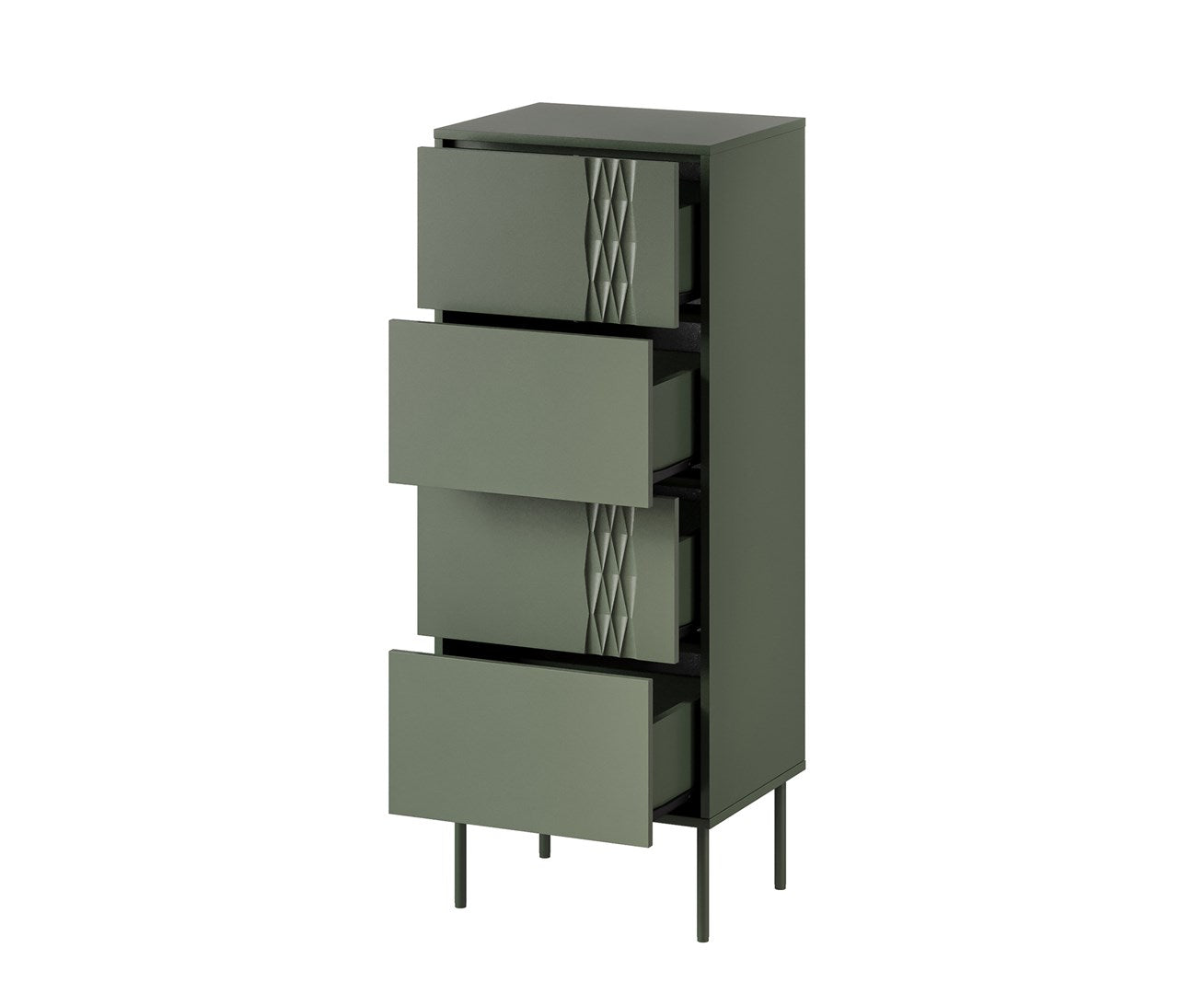 4S TRESSE Chest of Drawers 50x40x125 Matte Green