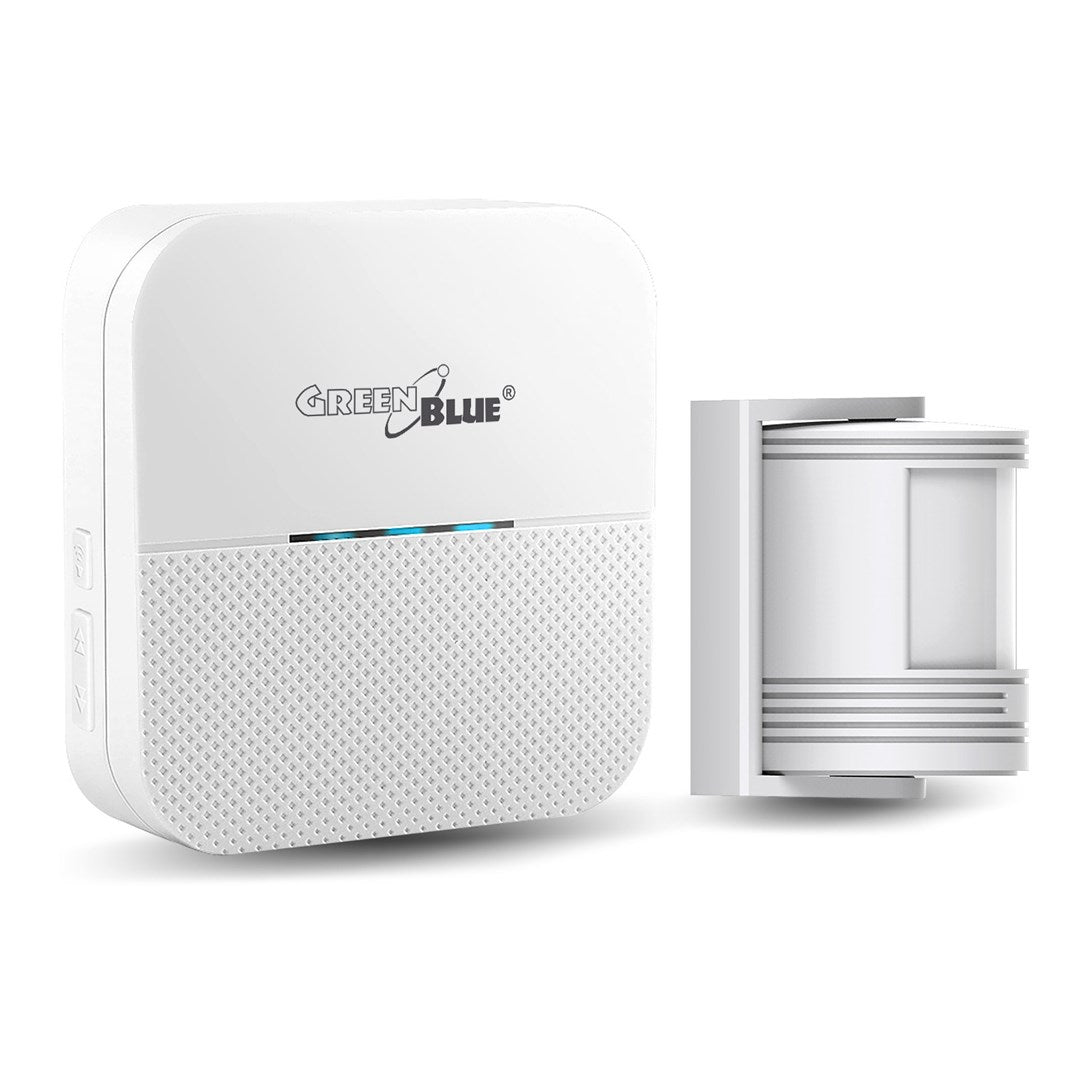 GreenBlue wireless entry signal  motion sensor  52 melodies  white  230V AC  max 8 sensors  GB212