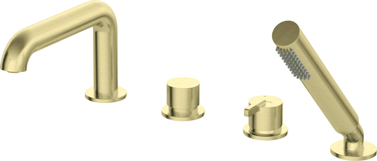 Deante 4-Hole Bathtub Mixer with Shower Set Gold BQS R14M