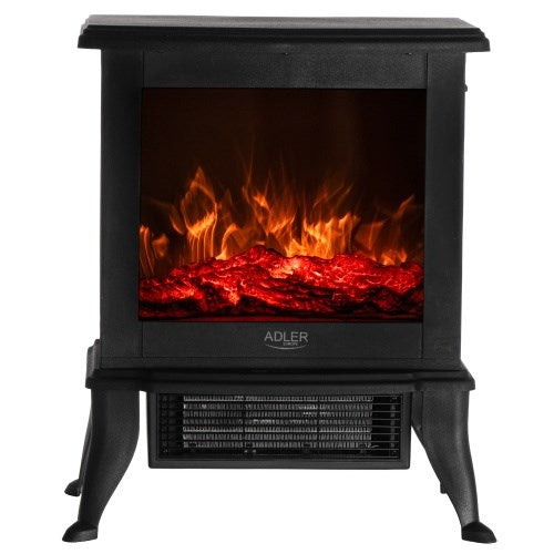 Kominek elektryczny | 2 poziomy grzania: 1000W / 1800W | Efekt 3D płomienia | Termostat Adler Adler
