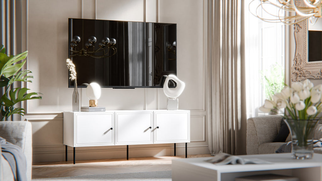 Cama RTV 3D Cabinet PALAZZO BIS 151x40x60 White Matt