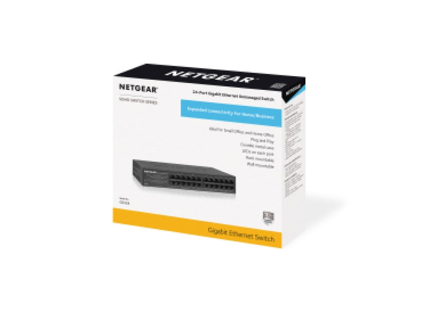 NETGEAR GS324 Unmanaged Switch 24 x 10/100/1000 Desktop/Rack Mountable