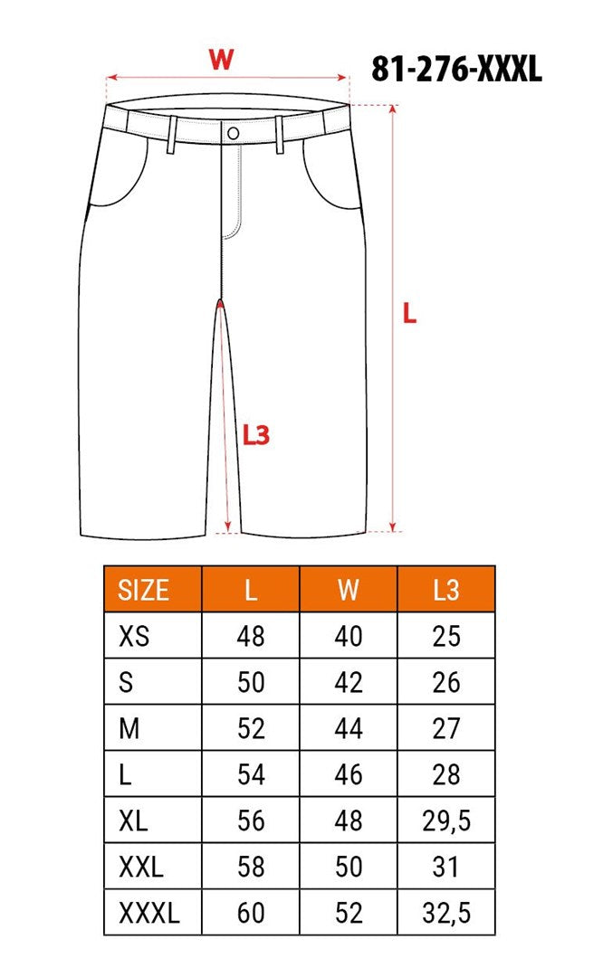 NEO TOOLS Shorts XXXL 62% Cotton 35% Polyester 3% Elastane 360 mm x 500 mm x 35 mm TOP-81-276-XXXL
