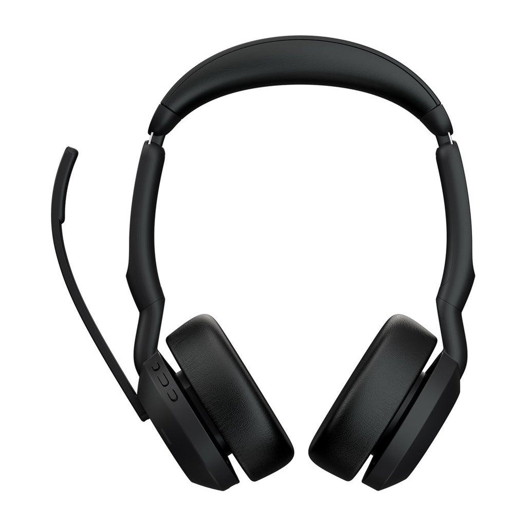 GN Jabra Jabra Evolve2 55 UC Stereo - Headset - On-Ear - Bluetooth - kabellos - aktive Rauschunterdrückung - USB-C, USB-A - Schwarz - mit Ladestation - Zoom Certified, Cisco Webex Certified, optimiert für UC, Alcatel-Lucent-zertifiziert, Av