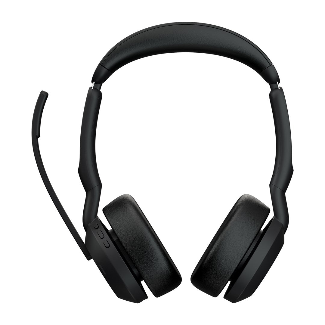 GN Jabra Jabra Evolve2 55 UC Stereo - Headset - On-Ear - Bluetooth - kabellos - aktive Rauschunterdrückung - USB-C, USB-A - Schwarz - mit Ladestation - Zoom Certified, Cisco Webex Certified, optimiert für UC, Alcatel-Lucent-zertifiziert, Av