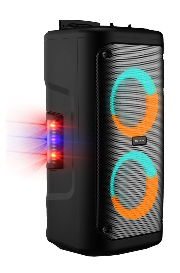 Denver TSP-353 Portable PA Speaker with Bluetooth, 400W RMS, Black