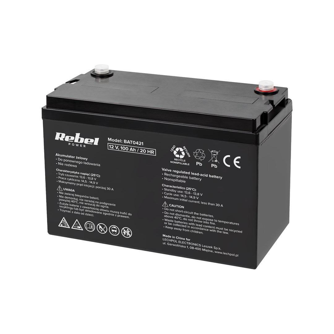 Rebel VIPOW Gel Battery 12V 100Ah BAT0421