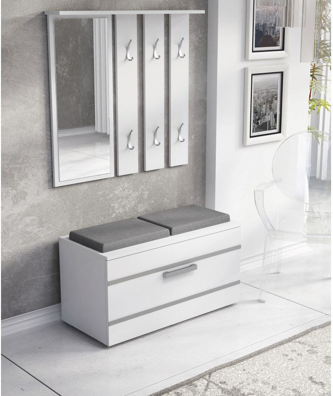 Topeshop GAR OPAL BIEL Entryway Cabinet, White, 85x45x35cm