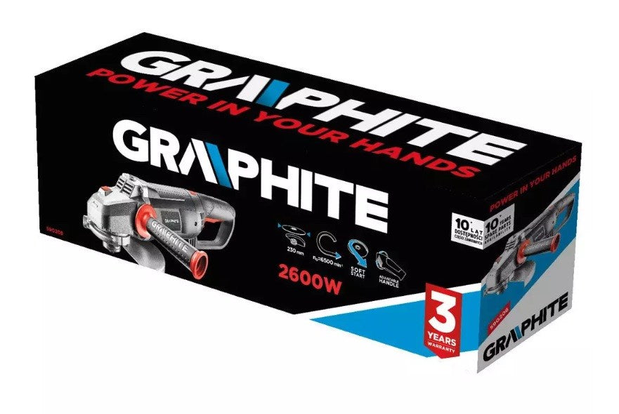 GRAPHITE 59G208 Angle Grinder 230 mm 2600 W 6500 RPM