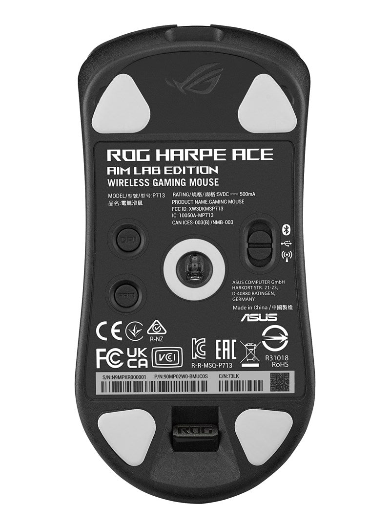 ASUS ROG Harpe Ace Aim Lab Edition Wireless Gaming Mouse 36000 DPI - RF, Bluetooth, USB - Model 90MP02W0-BMUA00