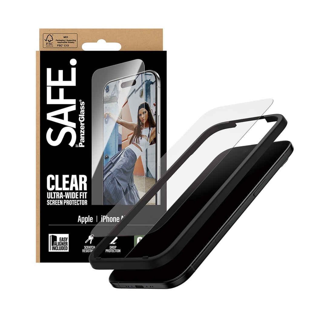PanzerGlass SAFE. by ® Screen Protector iPhone Air | Ultra-Wide Fit w. EasyAligner Clear screen protector Apple 1 pc(s)