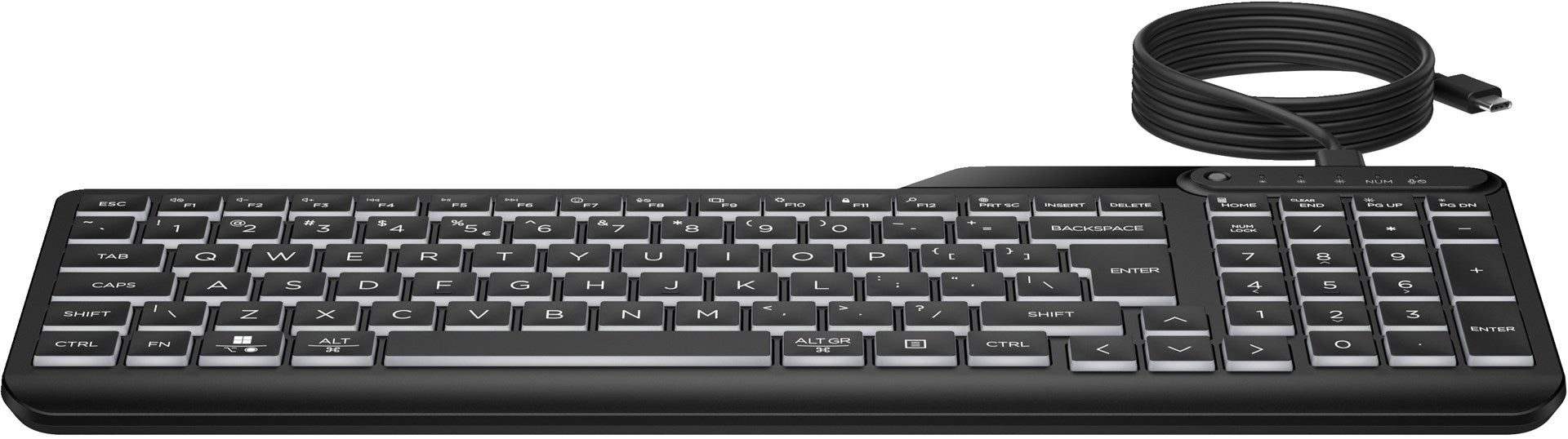HP 405 - Tastatur - Multi-Device - 65% - compact - hinterleuchtet - USB - QWERTY - International Englisch - black (7N7C1AA#ABB)