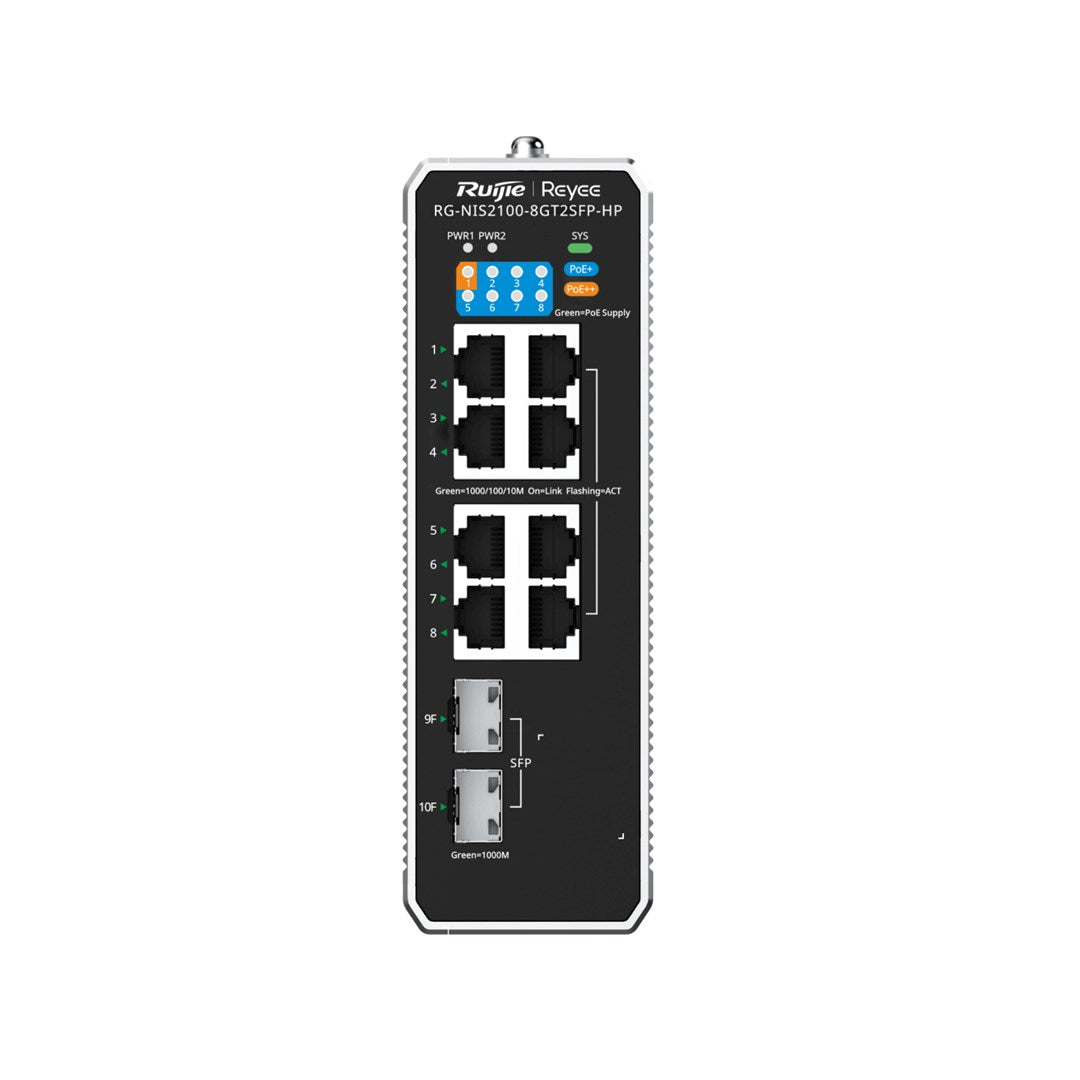 Ruijie Networks RG-NIS2100 Managed L2 Gigabit Ethernet (10/100/1000) Power over Ethernet (PoE) Black  Stainless steel