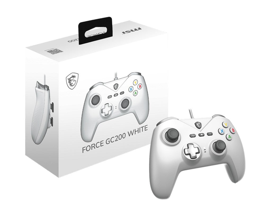 MSI FORCE GC200 WHITE Gaming Controller - USB Gamepad for Android and PC