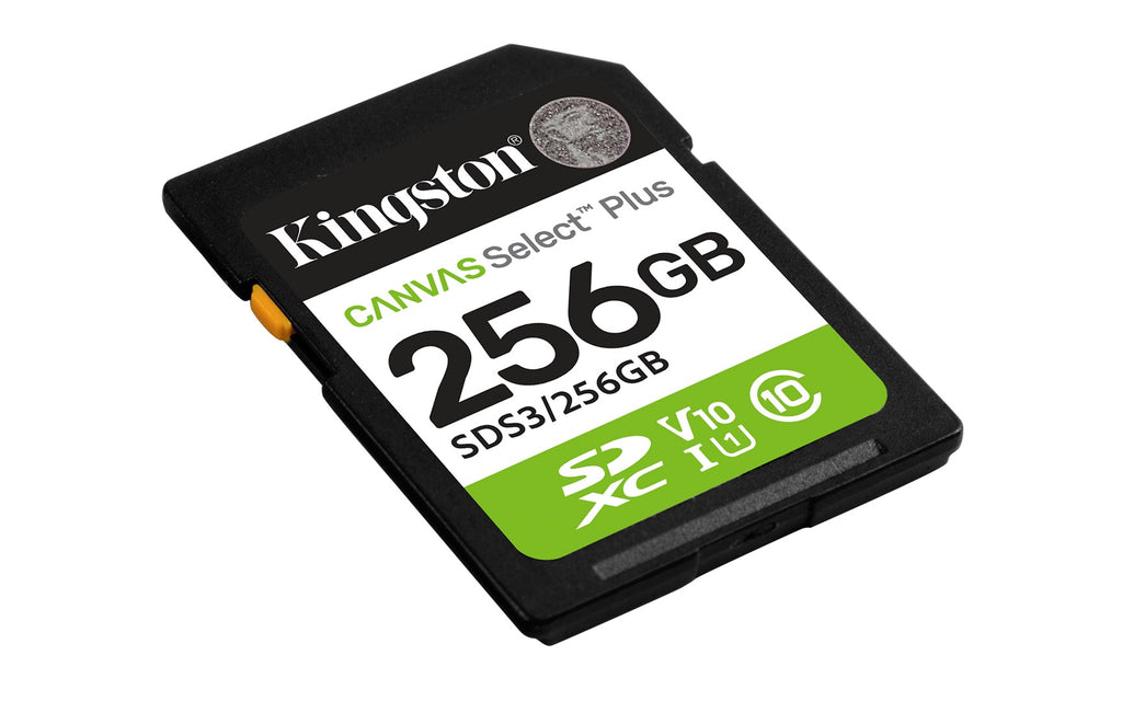 Kingston Technology 256GB SDXC Canvas Select Plus Gen3 - 150MB/s C10 UHS-I U1 V10 - SDS3/256GB