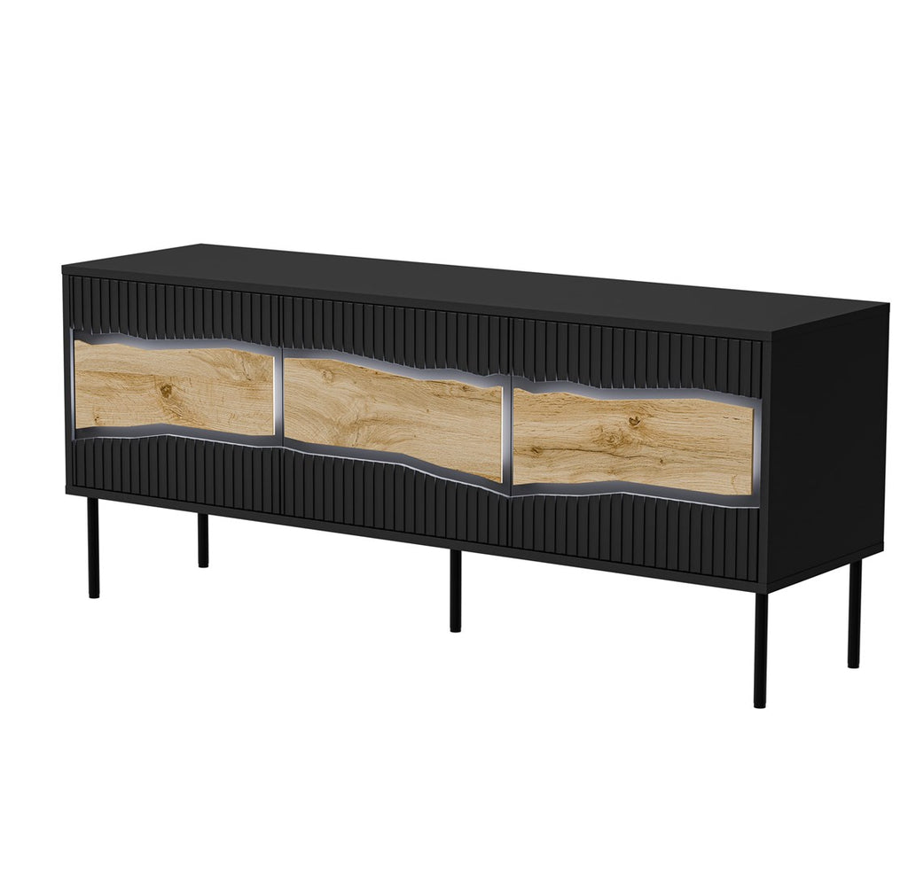 Cama INSERTO 3D TV Cabinet 143.5x40x61.5 Black + LED