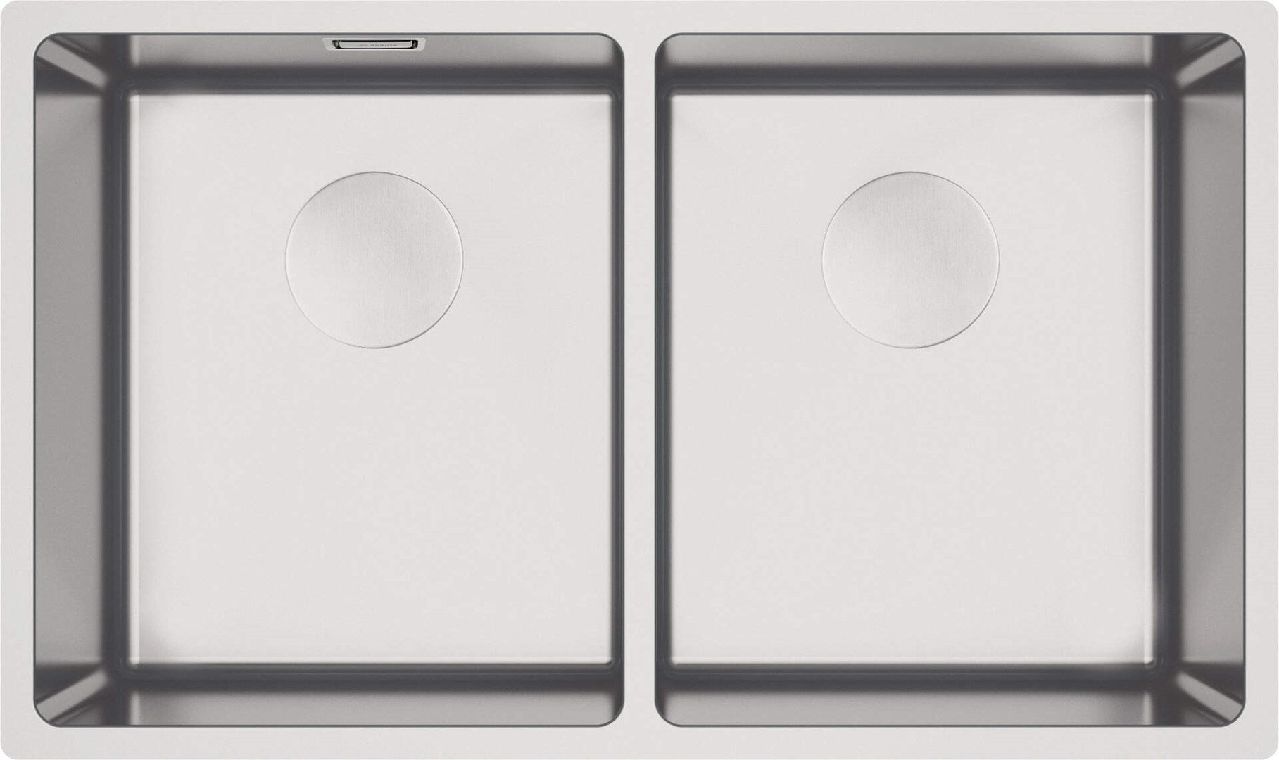 2-bowl wall-hung steel sink