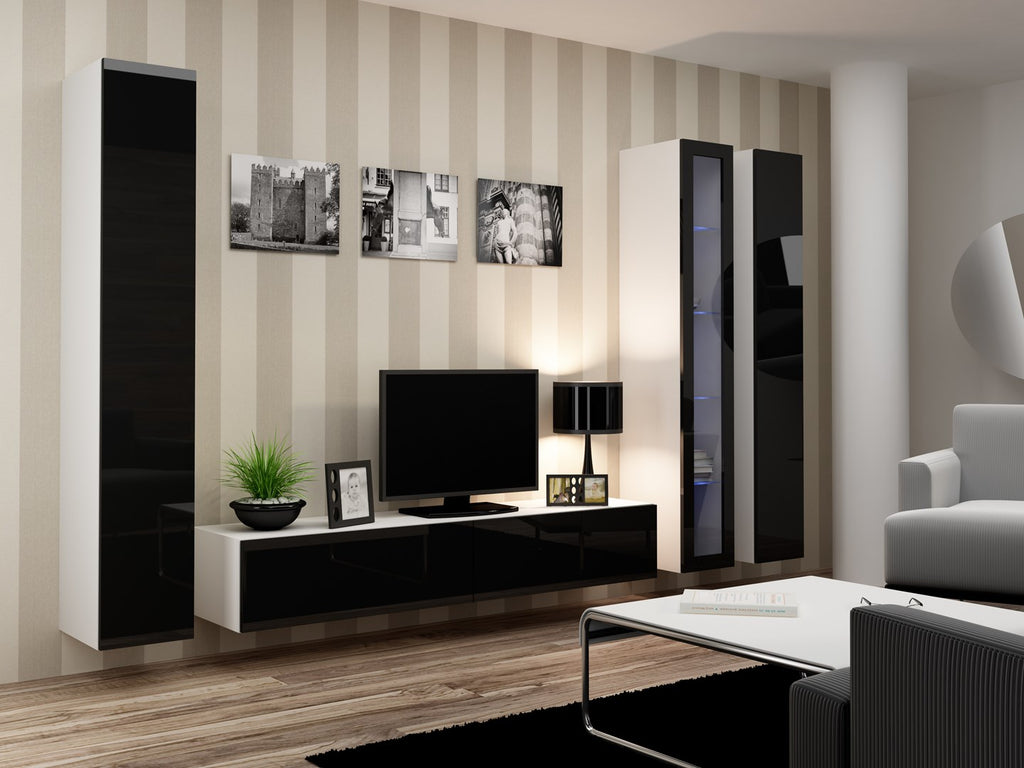 Cama TV Stand VIGO '180' 30/180/40 white/black gloss