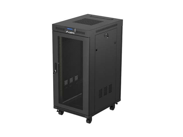 Lanberg Rack Installation Cabinet 24U 600x800 Black Perforated Door
