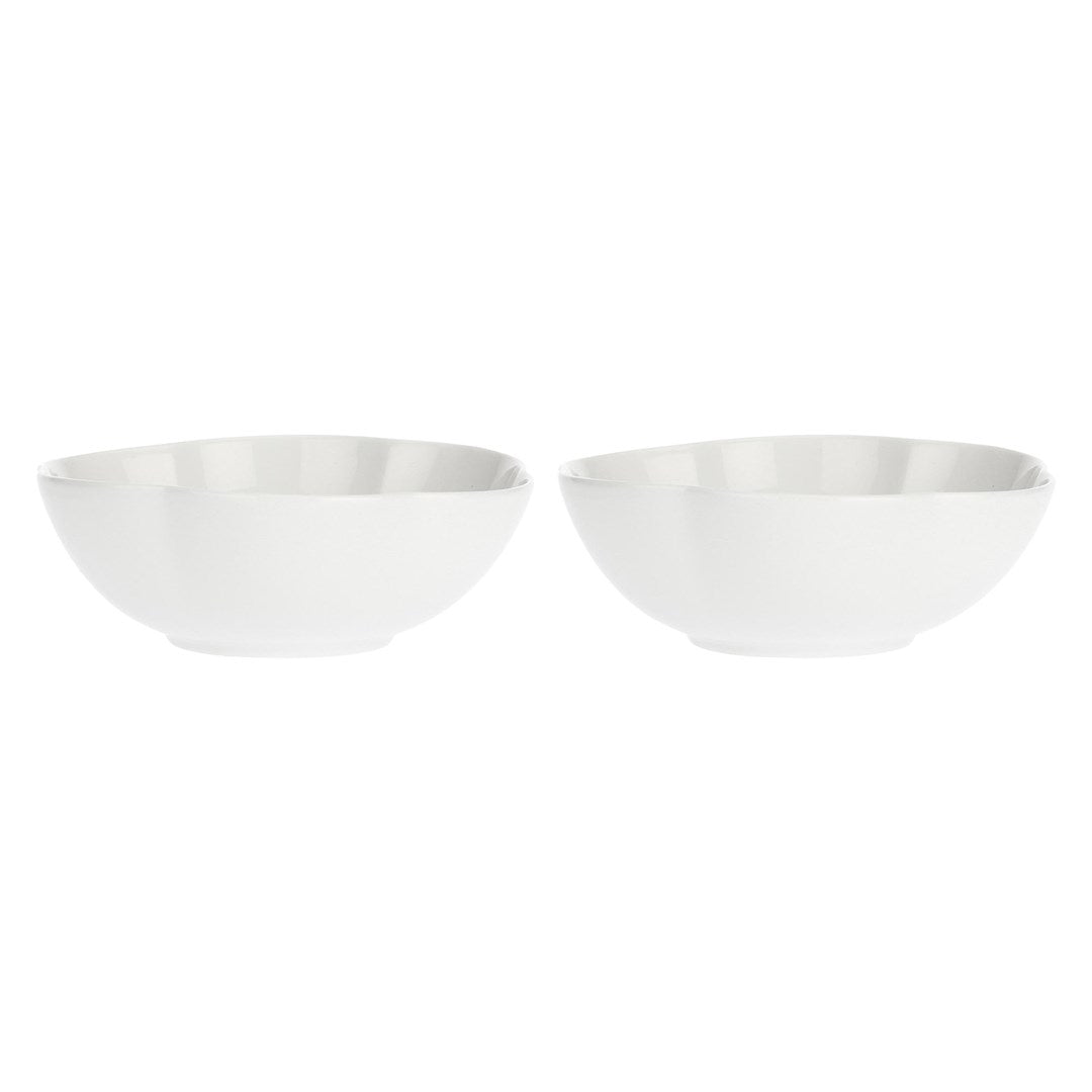 Set of 2 Large Round Bowls Villadeifiori - White 23 cm